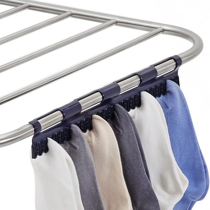 Fábrica al por mayor percha de secado de ropa plegable sin instalación balcón percha de secado de ropa para bebés percha de secado de suelo percha de secado