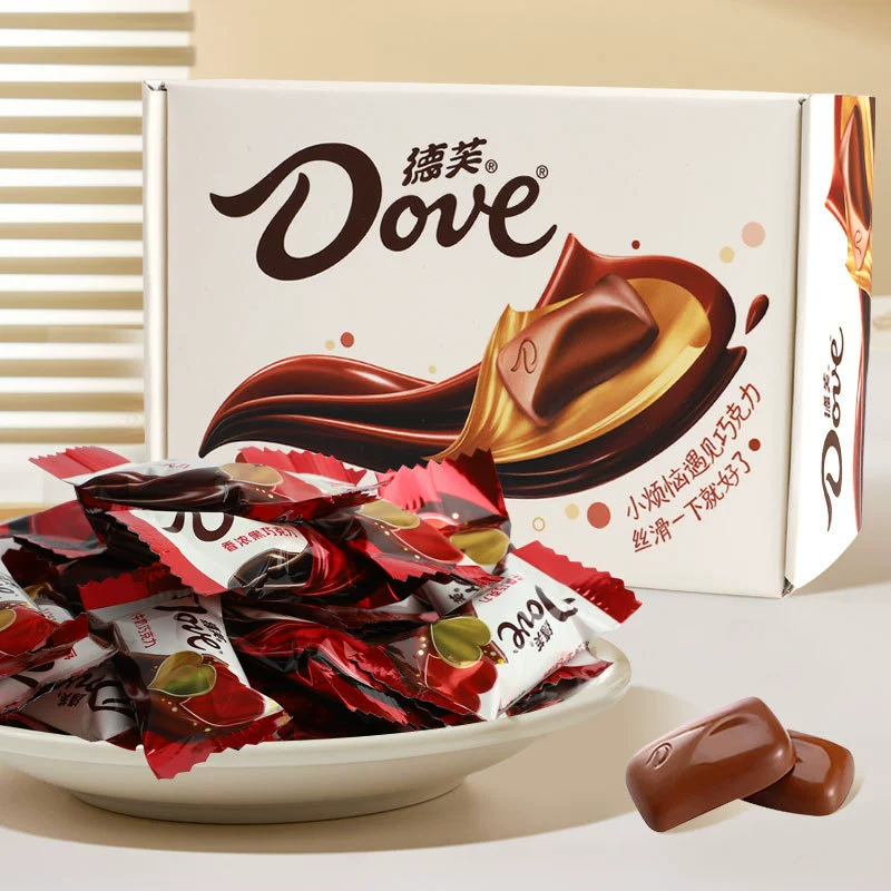 Подарочная коробка с молочным шоколадом (Dove) — 15 шт × 4.5 г, снеки для свадьбы и вечеринки