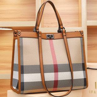 Summer handheld shoulder bag, capacious one-shoulder bag, genuine leather