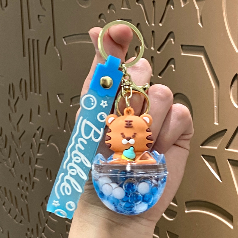 Acrílico en aceite, botella de arena, llavero de animales pequeños, accesorios de bolsa, llavero lindo, adornos colgantes, regalos pequeños al por mayor