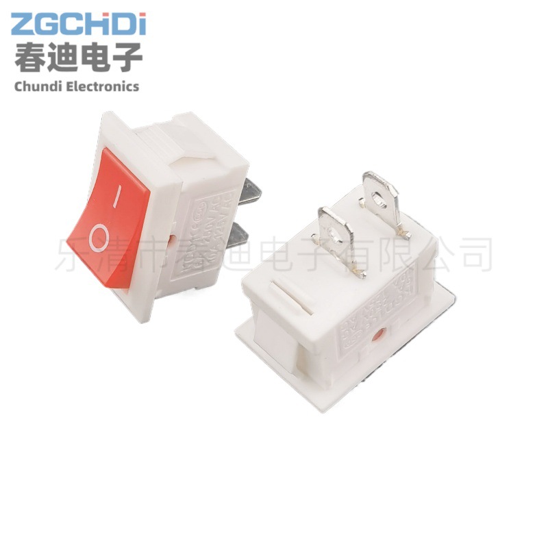 kcd1小型船形开关15*21船型开关白色红盖长脚2脚2档饮水机开关