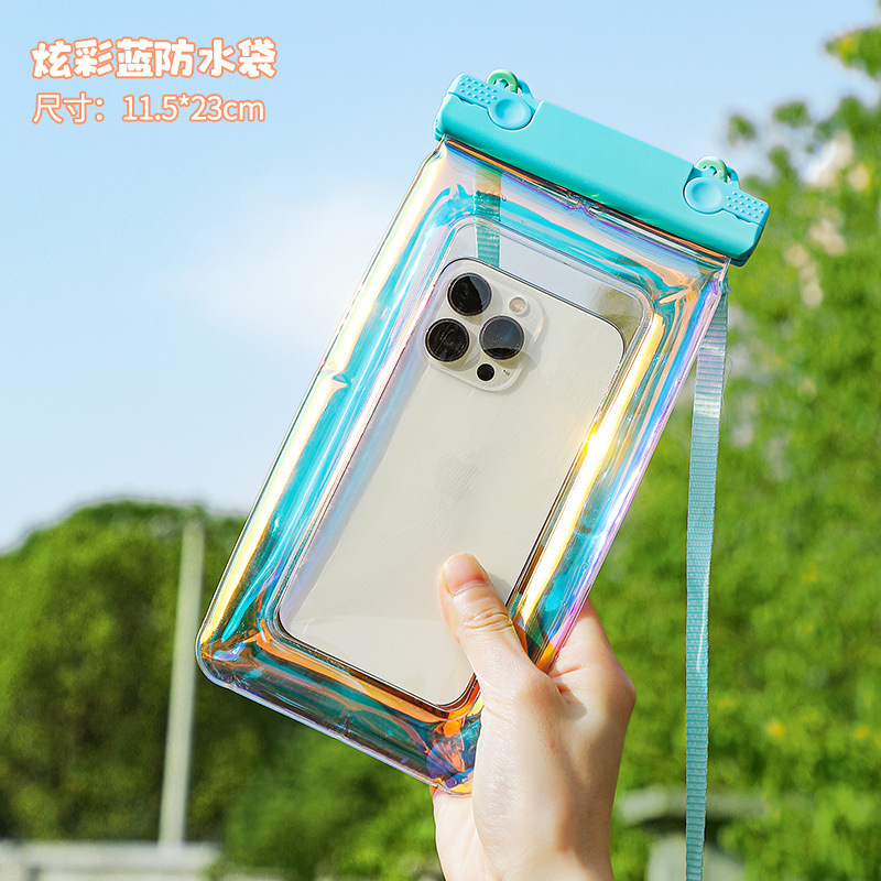 Laser mobile phone waterproof bag [colorful blue]]