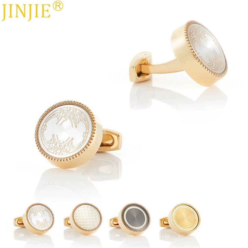 [圆形CD片配件珐琅金属袖扣 男士法式衬衫袖口钮厂家批发cufflinks]
