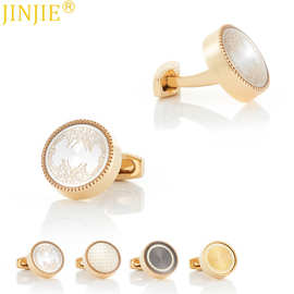 圆形CD片配件珐琅金属袖扣 男士法式衬衫袖口钮厂家批发cufflinks