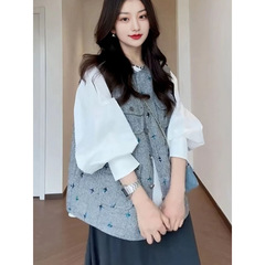 法式高级感圆领无袖马甲女2025早秋新款慵懒宽松休闲减龄百搭上衣