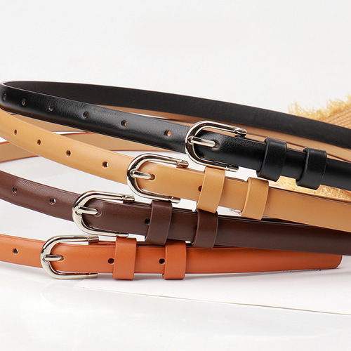 Women's Han Style Fashion Alloy Pin Buckle Slim Belt for Dresses and Small Coats, Simple Style Belt