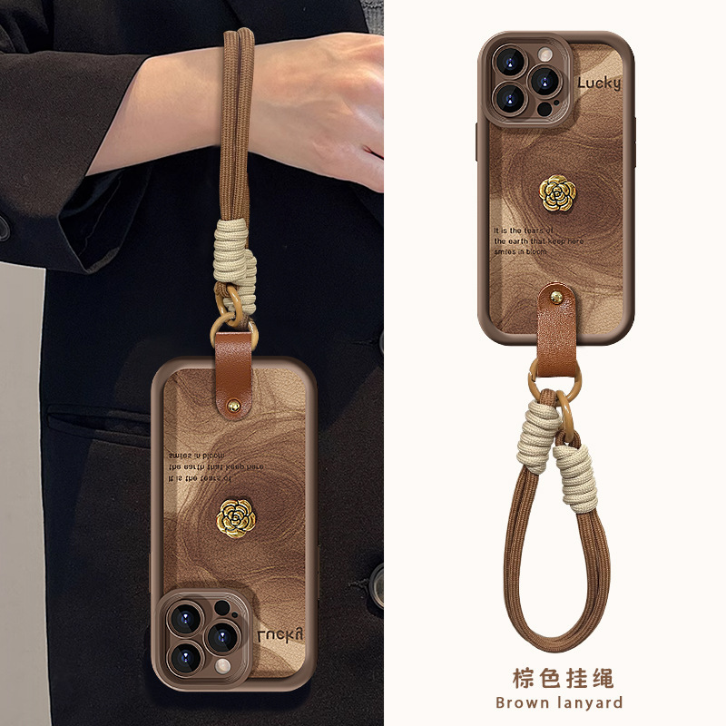 Camellia Doll Lanyard Suitable for Apple 16 Phone Case 15Pro Maillard 14 Matte Silicone 13 Lambskin 7 Camellia Doll Lanyard Suitable for Apple 16 Phone Case 15Pro Maillard 14 Matte Silicone 13 Lambskin 7