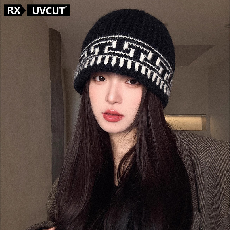 潮牌ins博主套头针织帽子女秋冬天韩版显脸小毛线帽保暖水桶盆帽|undefined