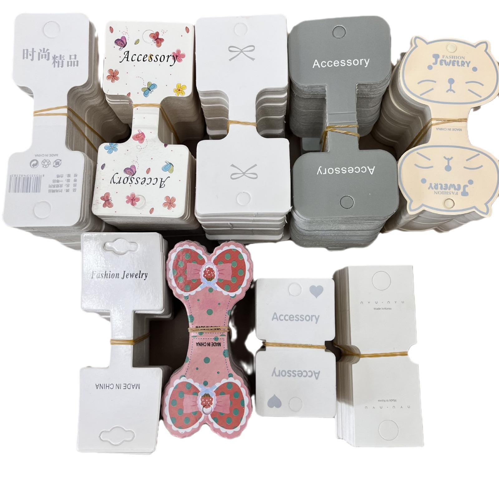 一张价~加大号发箍卡片皮筋发圈对折卡头头绳包装diy发绳吊卡纸