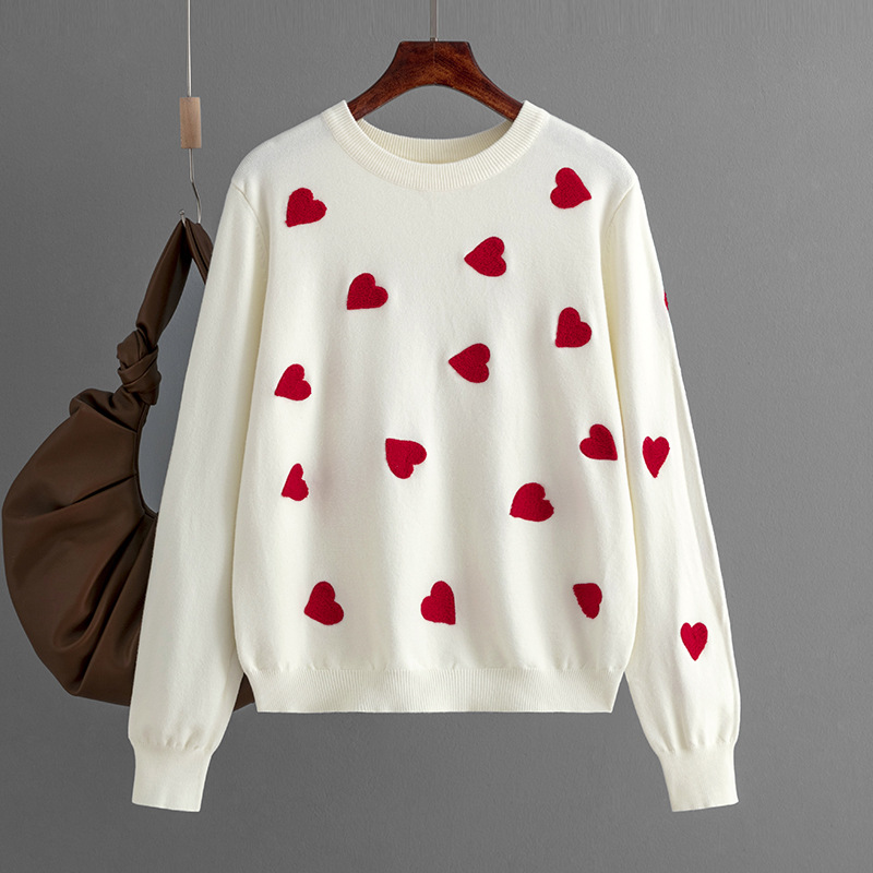 Women's Sweater Long Sleeve Sweaters & Cardigans Casual Heart Shape display picture 3