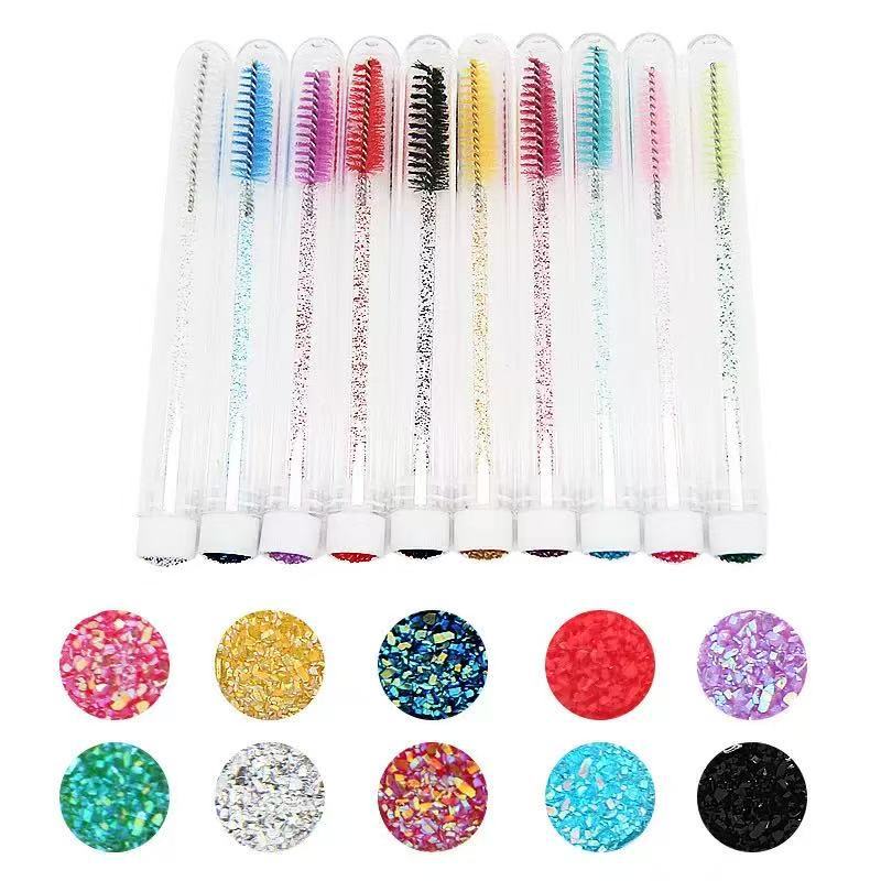 Tube Eyelash Brush, Test Tube Eyelash Brush, Independent Tube Disposable Eyelash Brush, Multi-Color Eyelash Brush Wholesale