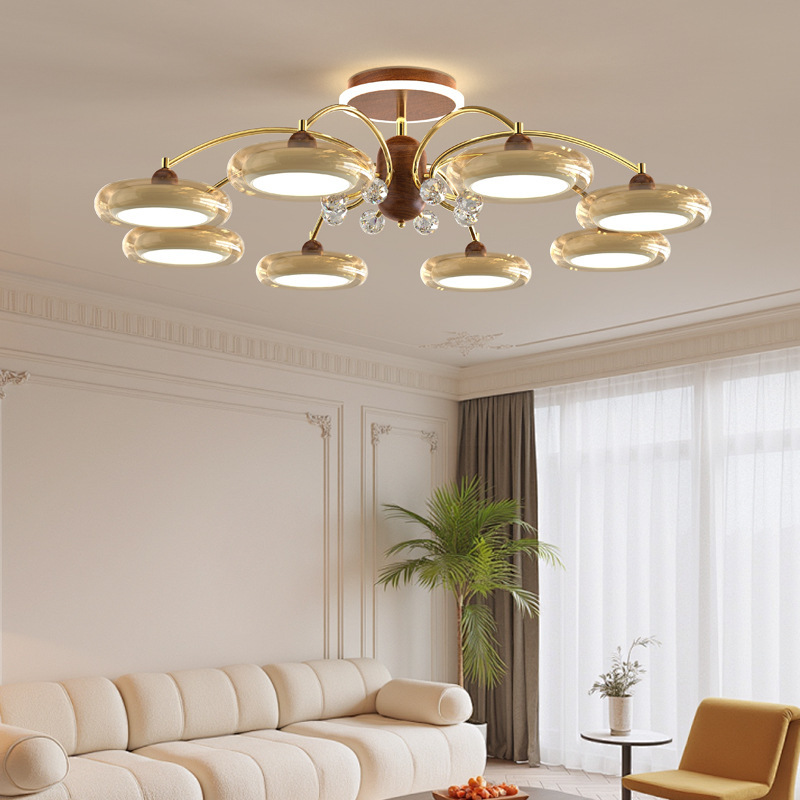 Diseño de sala de estar diseñador de lámparas de casa medieval bolsa de lámparas de casa estudio antiguo ambiente retro dormitorio chandelier crema