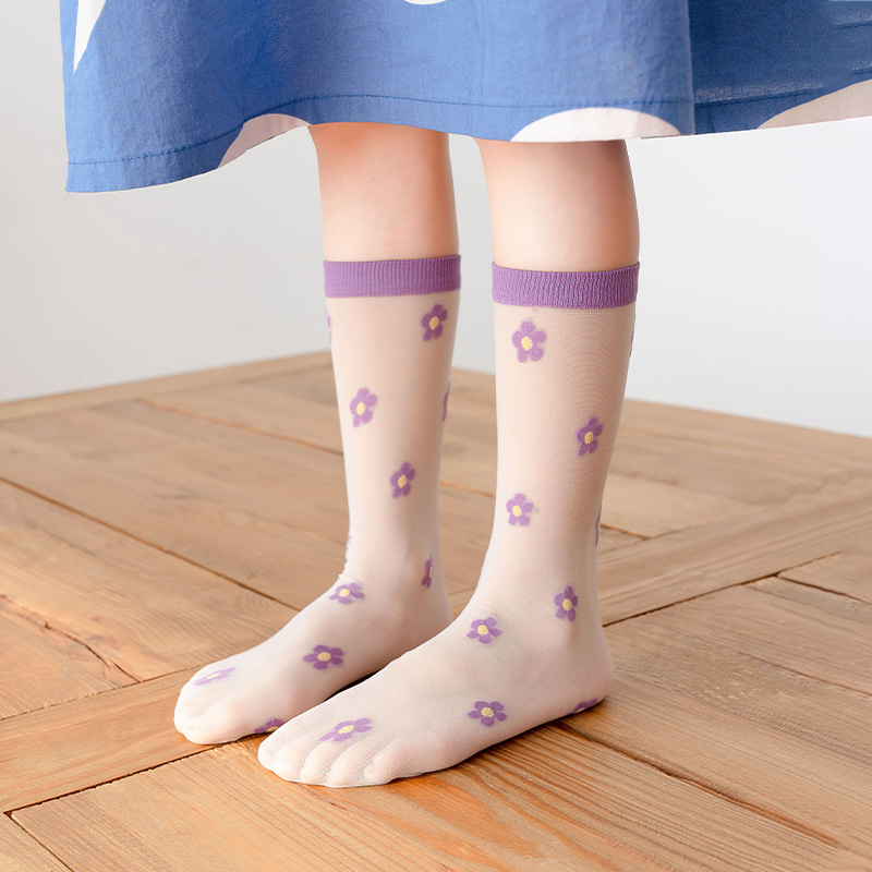 3 pairs of children's socks 2021 Spring and summer new pattern Cored wire children Socks Korean Edition ultrathin ventilation Trend Medium hose