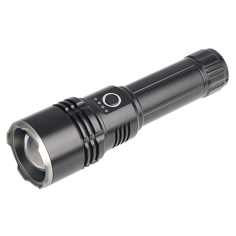 Nueva linterna transfronteriza láser blanco brillante ultra largo alcance de alta potencia de larga duración pescar correr luz portátil