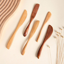 新款木质厚实柄面膜刀创意木质餐具果酱刀套装单色可印LOGO蛋糕刀
