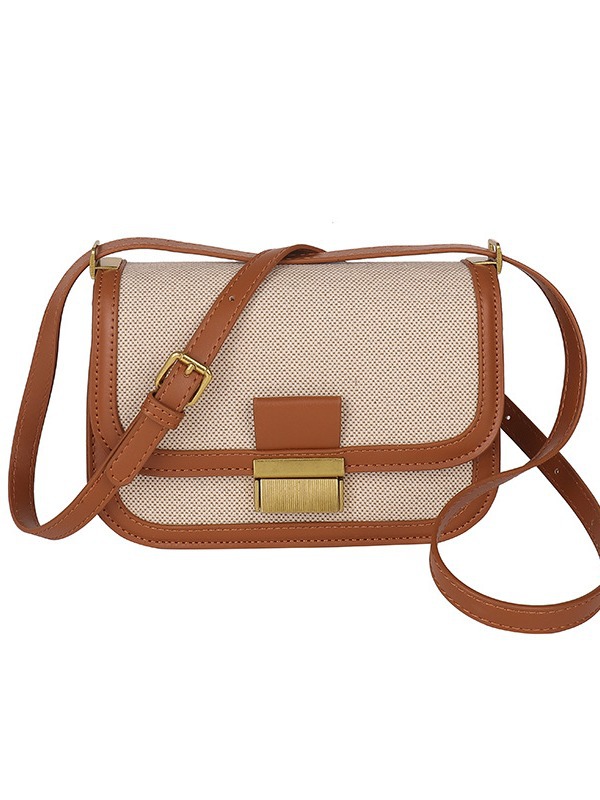 Alta sensación retro bolso pequeño para mujeres 2025 nueva moda transfronteriza color contrastante empalme viaje mochila de hombro