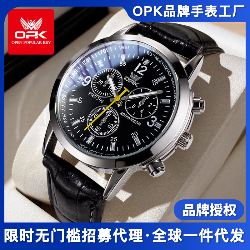 Wholesale New OPK Brand Waterproof Luminous Men's Automatic Quartz Watch Student Korean Digital Large Dial