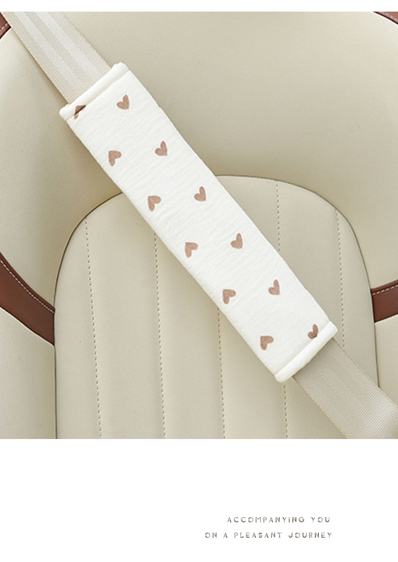 Manufacturer Customized Car Seat Belt Shoulder Pads Cotton Yarn Four-Season Universal Car High-End Anti-Strangle Seat Belt Shoulder Pads