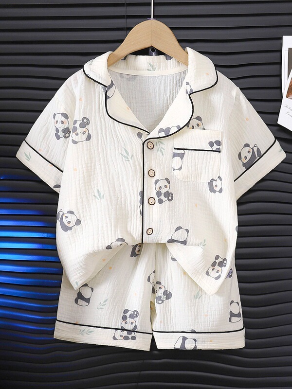 子供用パジャマ、クラスA純綿空調服、男の子と女の子の四季長袖ズボン、綿ガーゼスーツ、ベビーホーム服|undefined