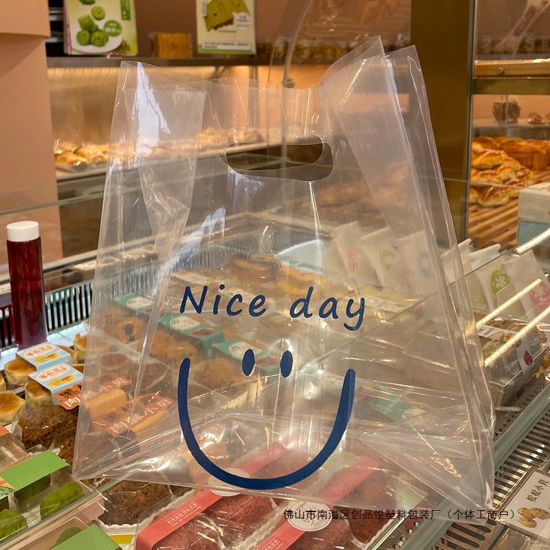 透明烘焙打包袋蛋糕面包吐司手提袋甜品包装袋寿司外卖塑料袋加厚