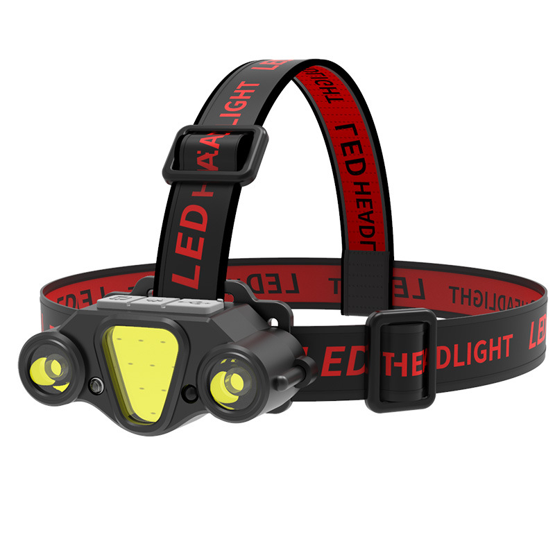 Nuevos faros transfronterizos, luz fuerte, súper brillante, carga, batería de larga duración, iluminación de sensor para exteriores de pesca montada en la cabeza de batería de litio