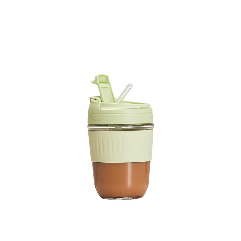 卸売 夏用 大型 ダブルドリンク コーヒーカップ 学生向けギフト ロゴ入りガラス製ウォーターカップ クリエイティブカスタム|undefined