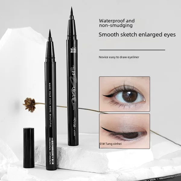 Xixi Makeup Eyeliner Anti-Sweat Not Easy to Smudge Quick-Drying Liquid Eyeliner Pen Beginner Brown Hard Tip Black Affordable