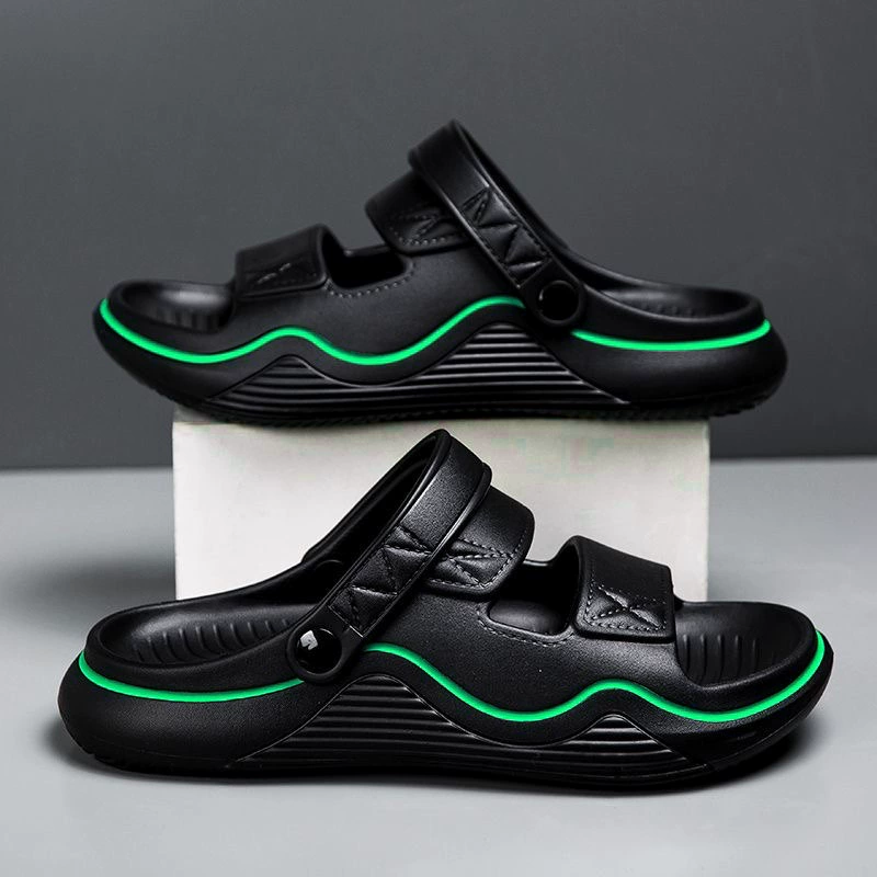 Мужские тапочки, новая модная тенденция, нескользящие мягкие домашние домашние сандалии для ванной комнаты, домашняя верхняя одежда на толстой подошве, износостойкие сандалии