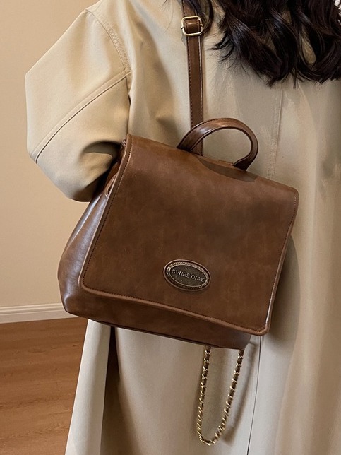 2024 New Large Capacity Bag Fashionable Retro Backpack Women's Handheld Korean Edition Book Bag Advanced Outgoing Backpack_voghion.com