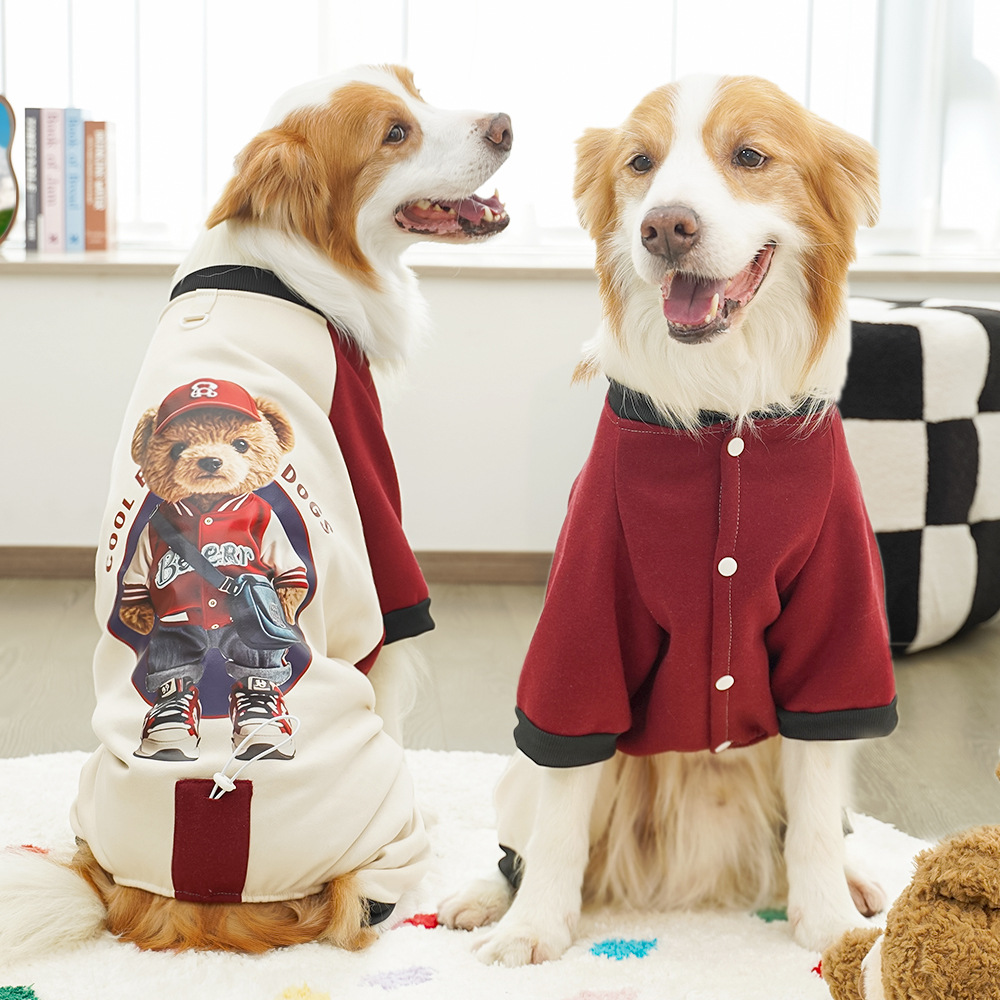 Perro de mascota dorado de cuatro patas ropa de perro grande gato artículos de invierno y otoño perro sudadera de lana Labrador image 8