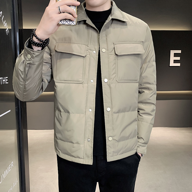 Men's Japanese retro universal trend winter velvet keep warm down…