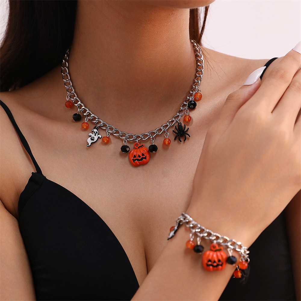 Halloween berlockhalsband och armband set för kvinnor_voghion.com