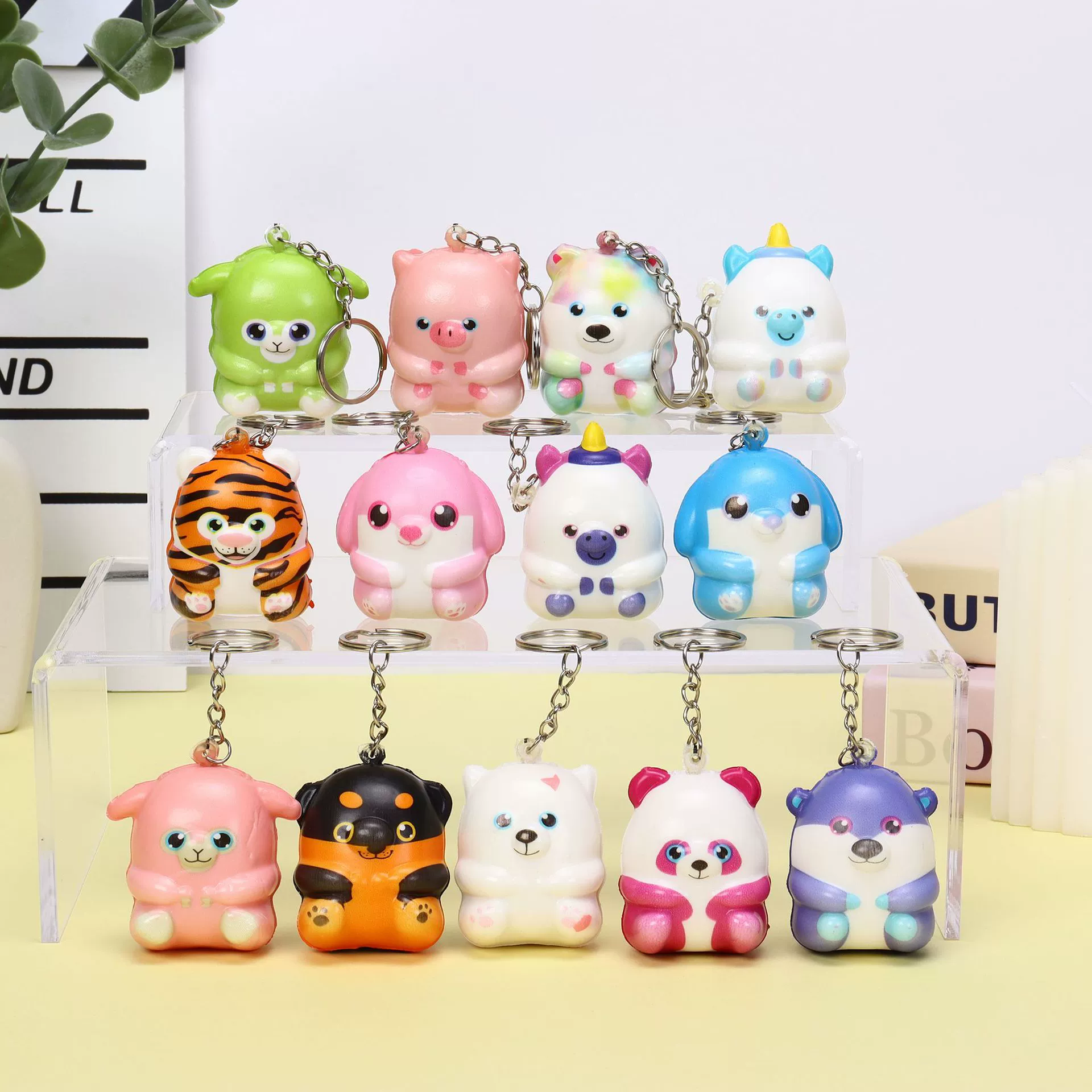 Мини-милые животные брелок куклы ключ подвеска распаковать и вентиляция весело pu медленный отскок маленькие игрушки оптом