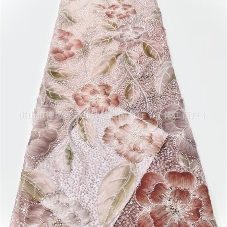 Francés Gaoding lujo ligero pequeño vestido de boda fresco cena vestido de moda tela de flores bordado image 6