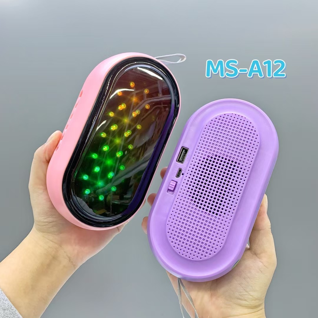 Transfronterizo MS-A12 altavoz Bluetooth de escritorio compacto portátil TWS sonido cool iluminación altavoz de tarjeta al aire libre
