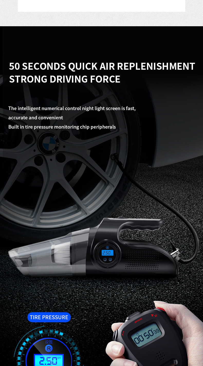 Car Vacuum Cleaner, Air Pump, Multifunctional Four-In-One Car Wireless Handheld, Home Wireless Portable