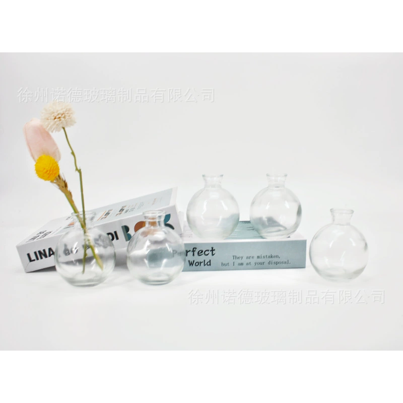 Фабрика оптовая прозрачная круглая стеклянная ваза для дома ароматерапия украшения высокого уровня