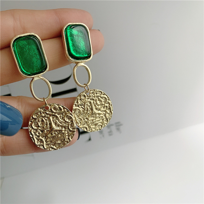 Baroque Old Coin Earrings display picture 2
