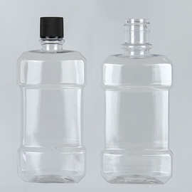 厂家批发供应 500ml漱口水瓶 PET透明塑料清新漱口水扁形包装瓶子