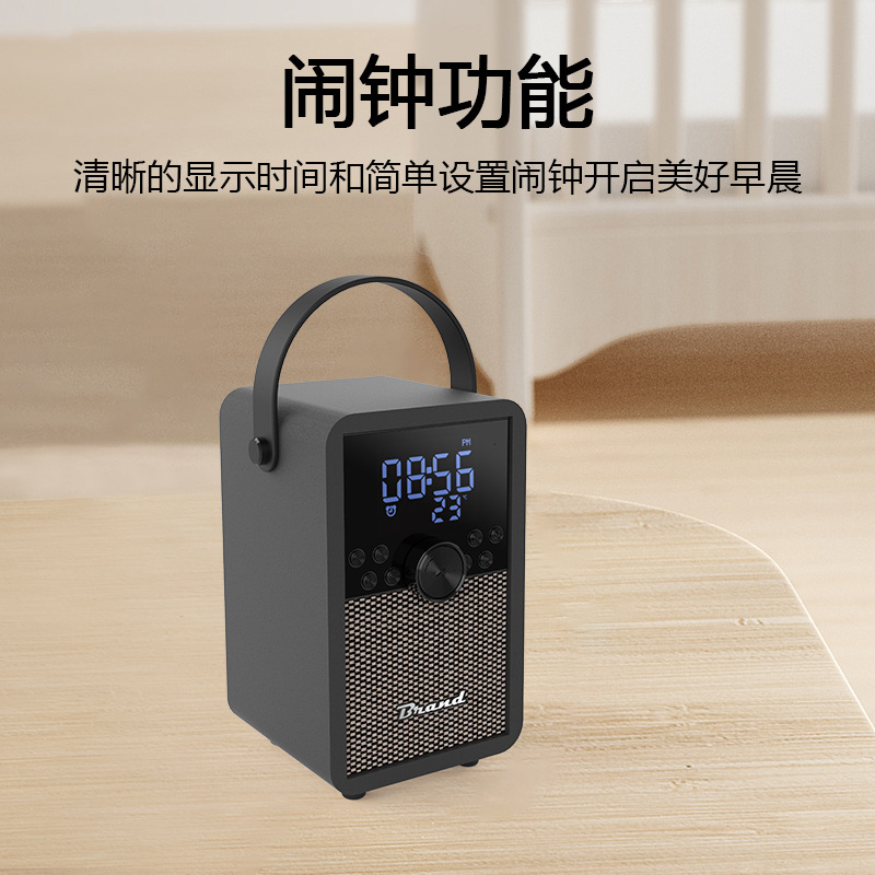 Transfronterizo de madera Altavoz Bluetooth audio nuevo reloj portátil altavoz TF tarjeta Radio Retro Bluetooth audio