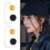 Yellow advanced earrings, high-quality style, 2024 years