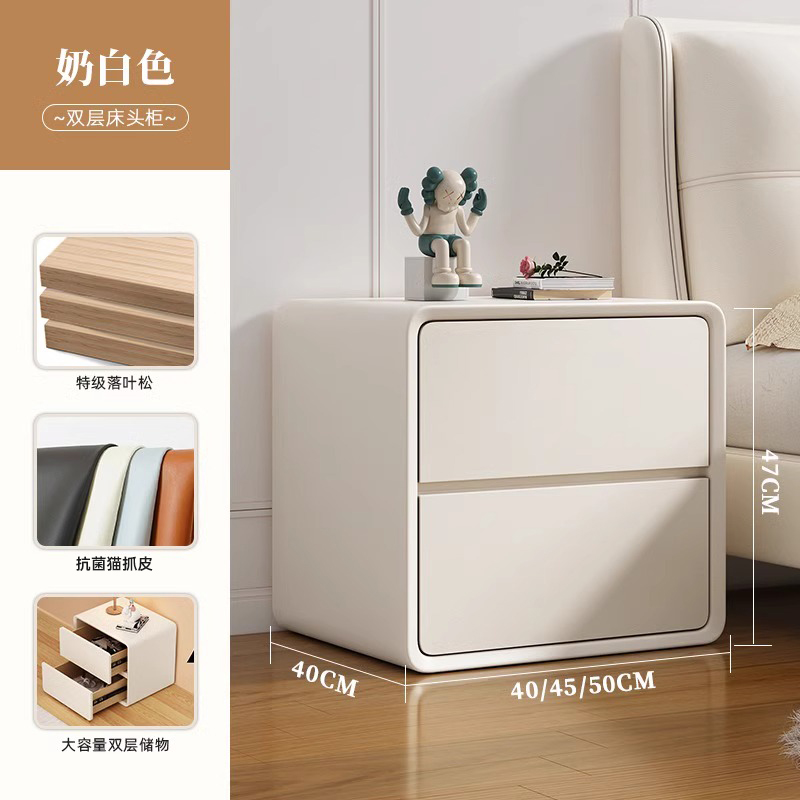 Mesa de cabezal de cama de madera maciza pequeña habitación doméstica al lado de la cama armario de almacenamiento estante de almacenamiento 2025 explosión lujosa sensación de alto nivel