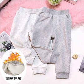 儿童加绒加厚休闲裤秋冬新款运动裤女中小童长裤男宝潮流外贸批发