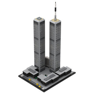 Building Blocks Cross-Border Moc-122768 1/1000 World Trade Center 1973-2001 4850 Particle Count