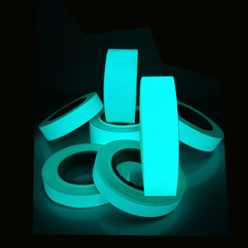 自粘荧光PET夜光警示胶带蓄光长时发光防滑胶带PVC自发光夜光膜条