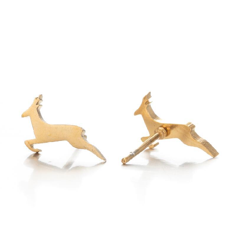 Simple Style Animal Stainless Steel Hollow Out Ear Studs 1 Pair display picture 1