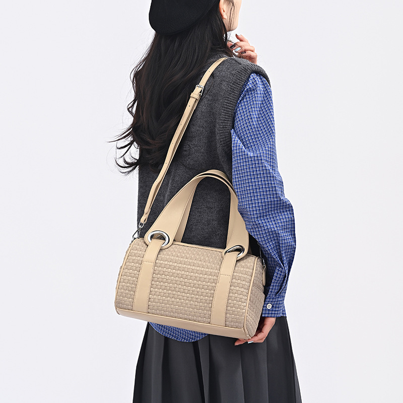 大容量时尚复古编织包包女高级感百搭质感手提包上班通勤单肩斜挎