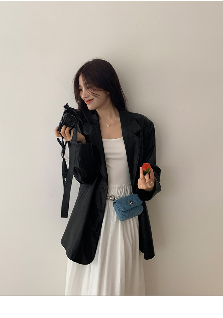 MOXI十三行女装皮衣外套女2024春秋新款韩版女式夹克PU皮夹克上衣详情23