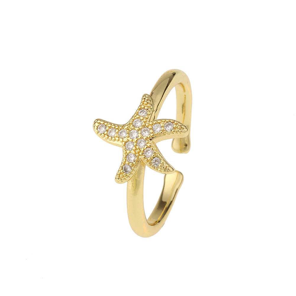 Einfacher Starfish Love Heart Ring display picture 7