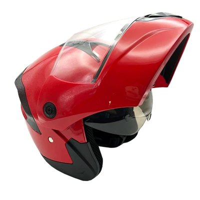 Helmet for Men and Women, Motosiklet kaskı (dəbilqə) - 511-red-double-lens-cross-border-hot-product